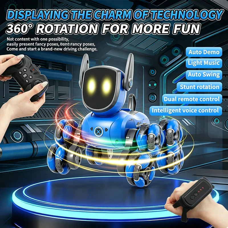 JJRC Q200 2026 RC Robot Stunt  – Interactive Squeaky Plush Dog Toy recenzja i cena